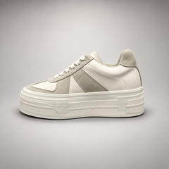 Off-white gray platform leather sneaker