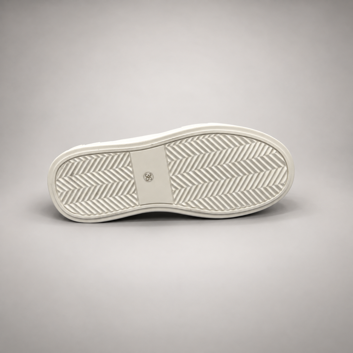 Off-white gray platform leather sneaker