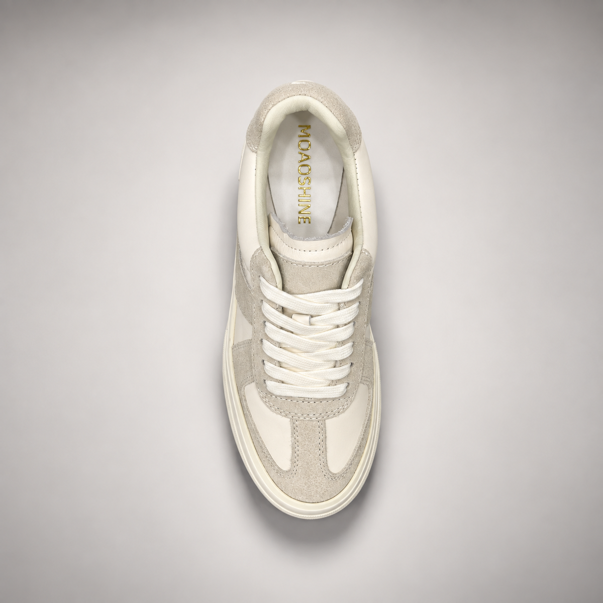 Off-white gray platform leather sneaker