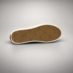 Black canvas lace-up sneakers, sole view