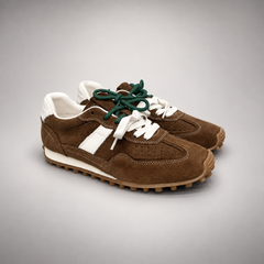 Dark brown suede sneakers, product view