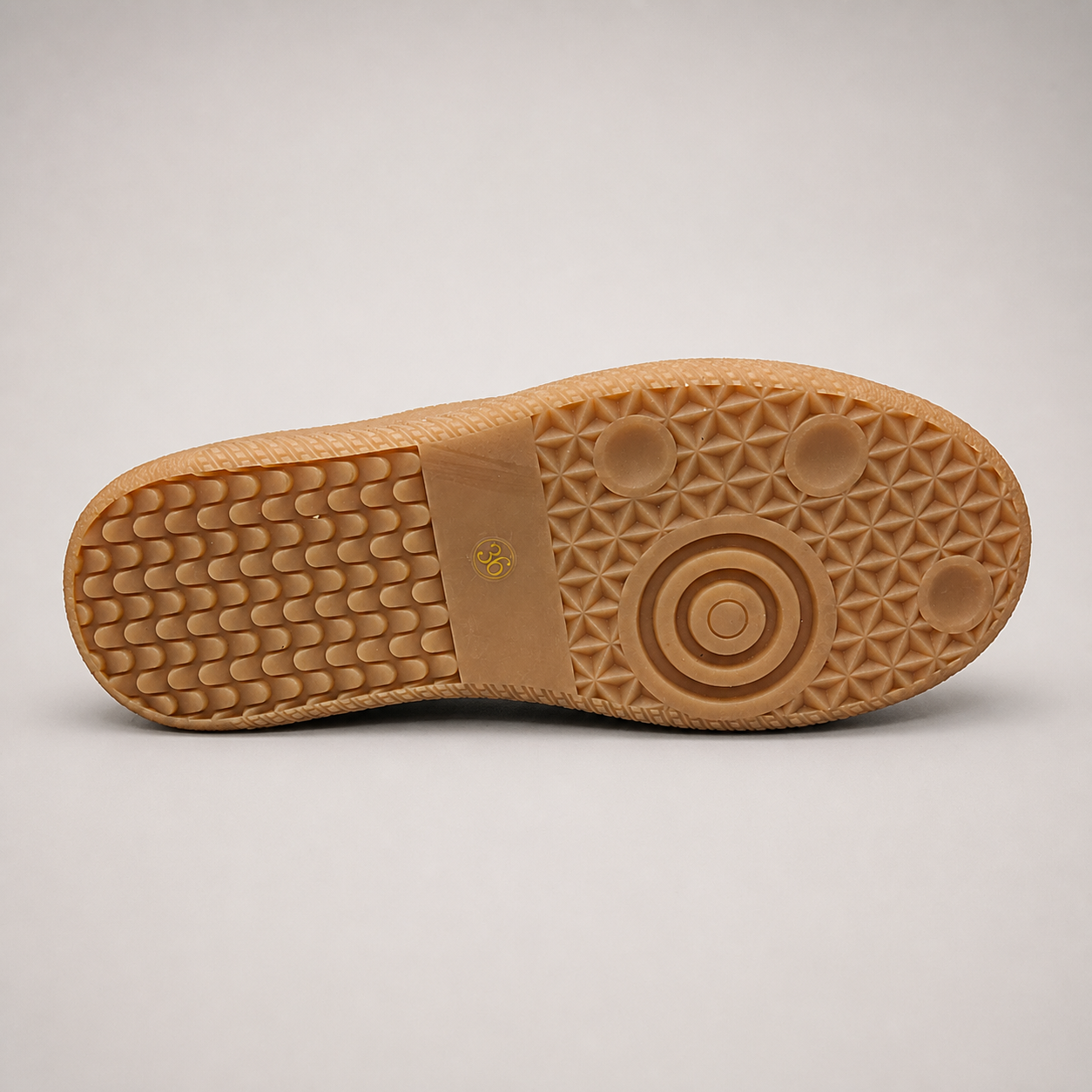 Yellow platform sneaker rear view showing a lace-up upper and raised platform sole