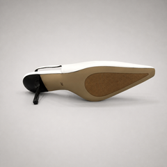 White slingback pump outsole view showing the cow leather outsole
