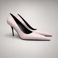 Pink pump pair three-quarter view showing a pointed toe