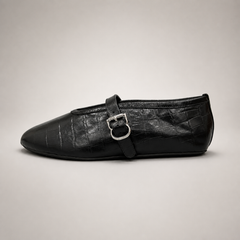 Black buckle-strap flat product view 2