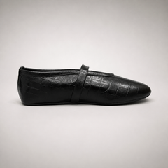 Black buckle-strap flat product view 3