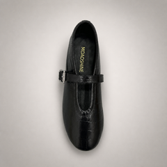 Black buckle-strap flat product view 5