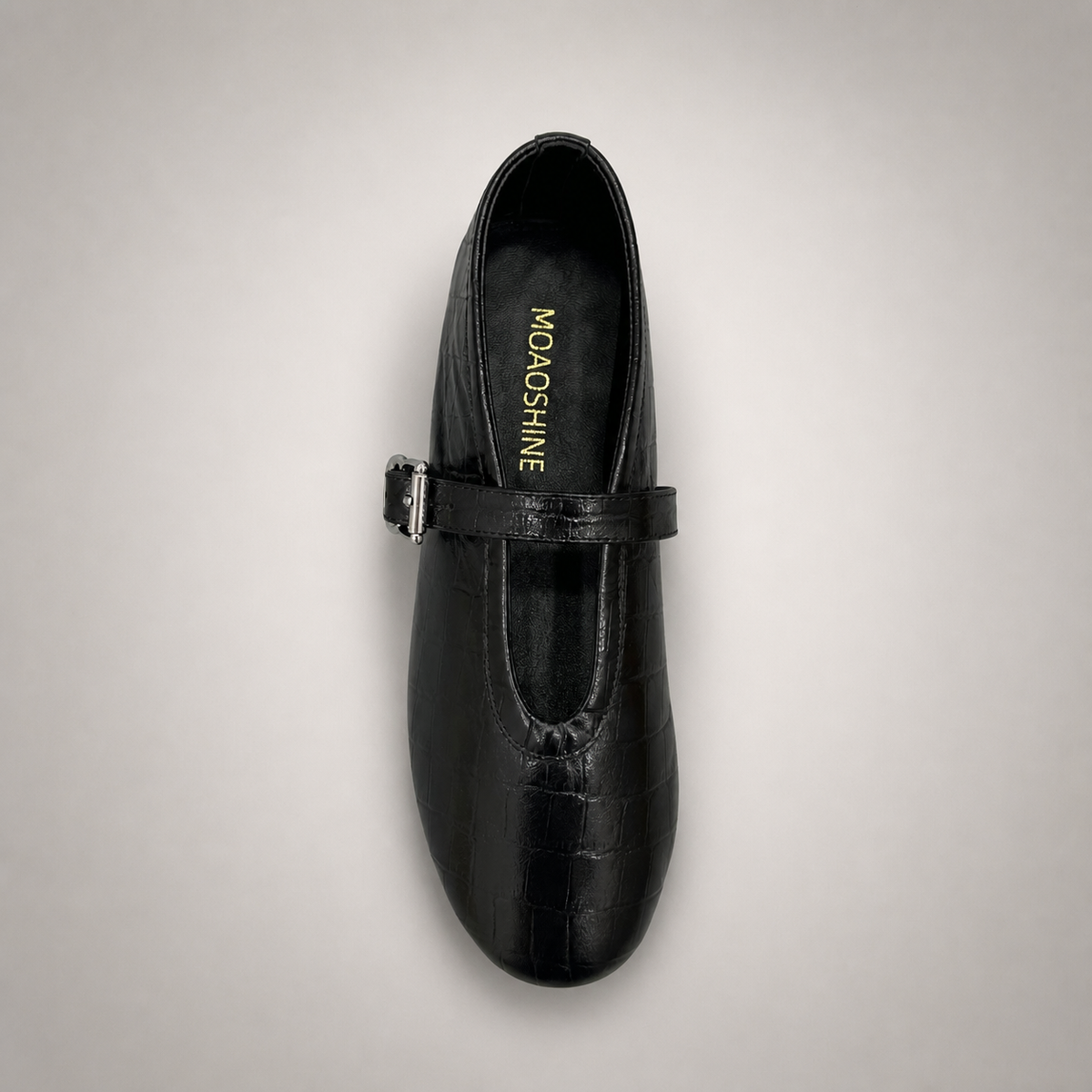 Black buckle-strap flat product view 5