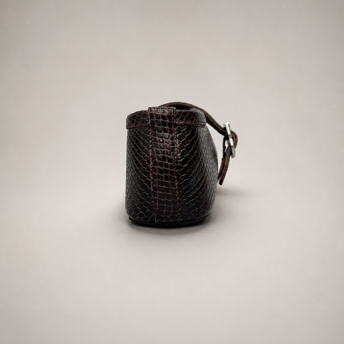 Burgundy Brown buckle-strap flat product view 4