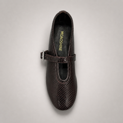 Burgundy Brown buckle-strap flat product view 6