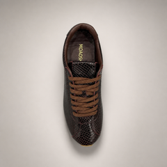 Burgundy Brown low-profile lace-up sneaker product view 6