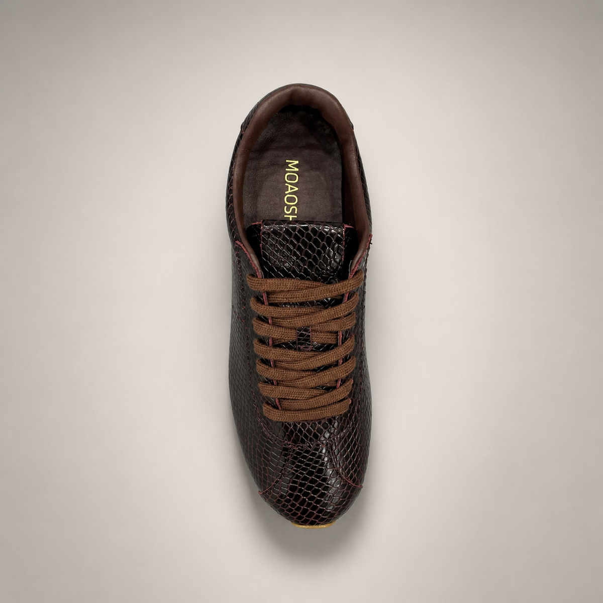 Burgundy Brown low-profile lace-up sneaker product view 6