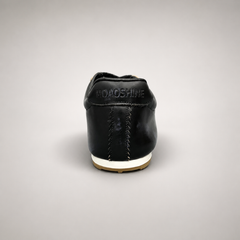 Black low-profile lace-up sneaker product view 4