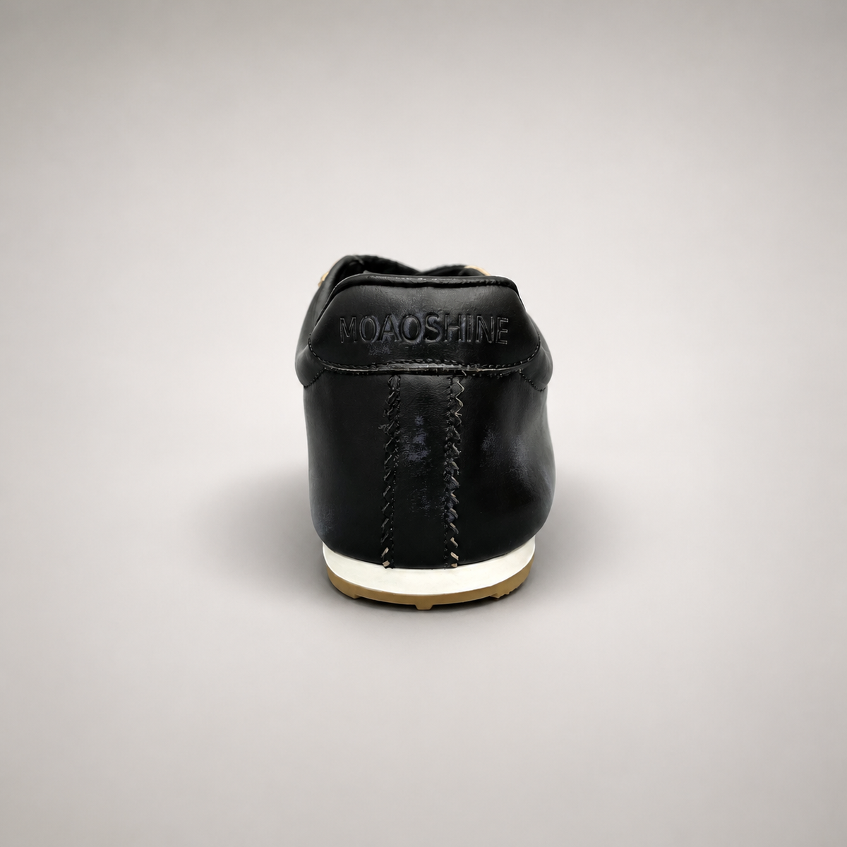 Black low-profile lace-up sneaker product view 4