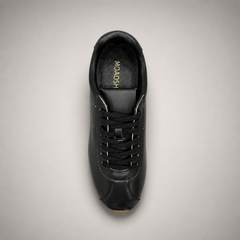 Black low-profile lace-up sneaker product view 6