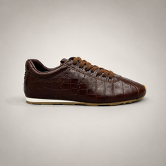 Dark Brown low-profile lace-up sneaker product view 2