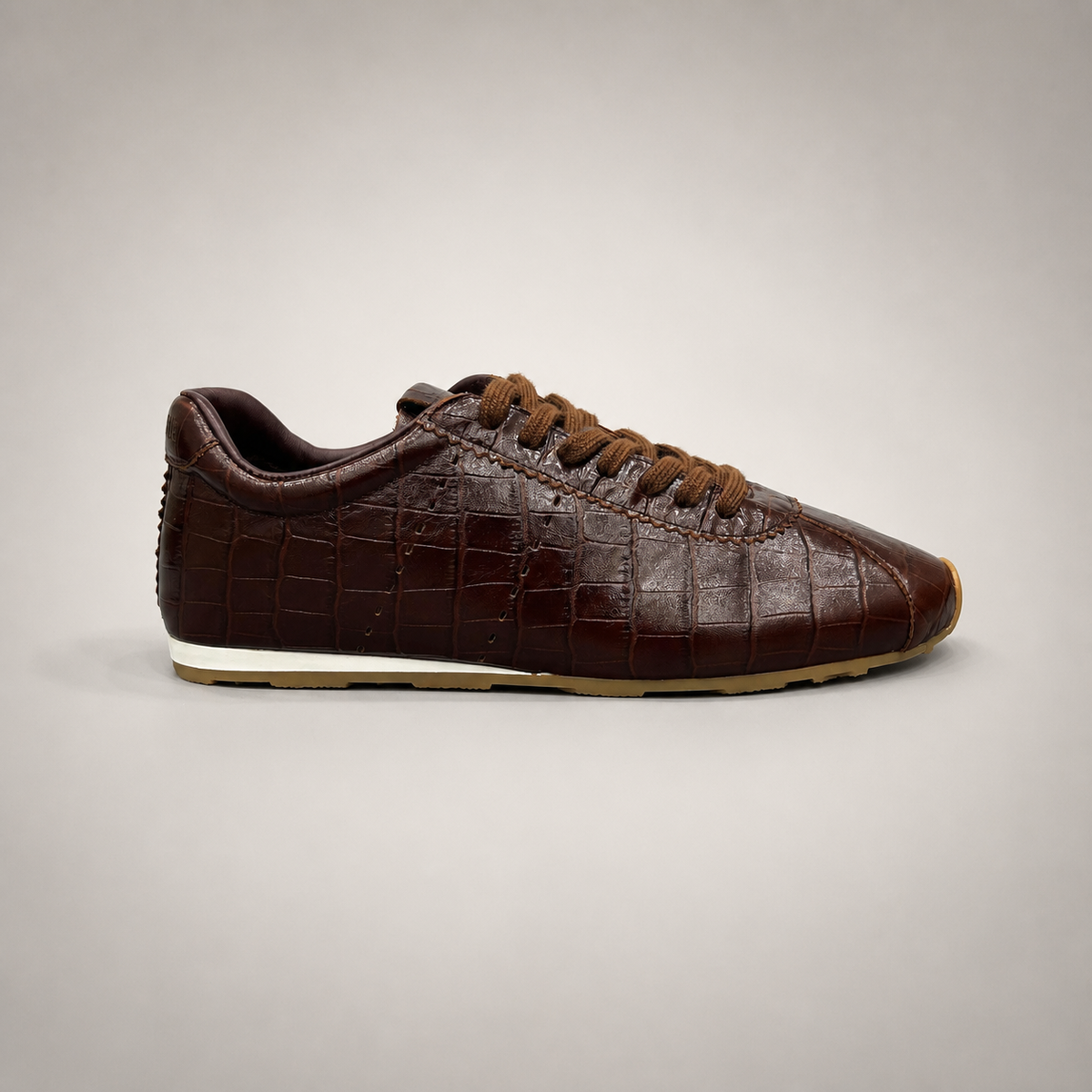 Dark Brown low-profile lace-up sneaker product view 2
