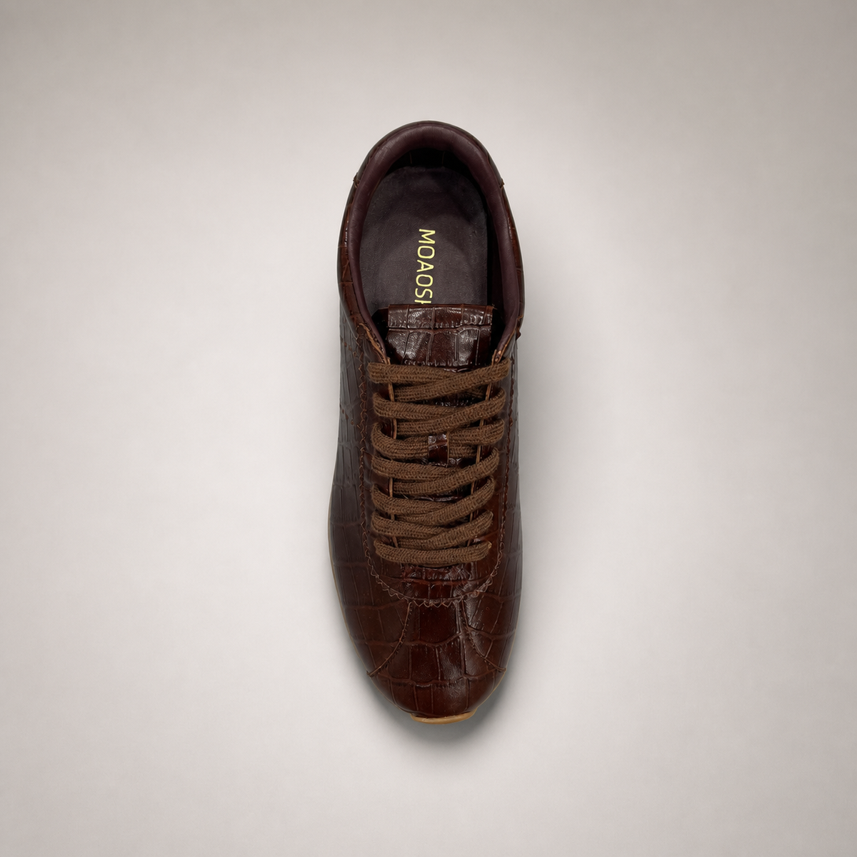Dark Brown low-profile lace-up sneaker product view 6