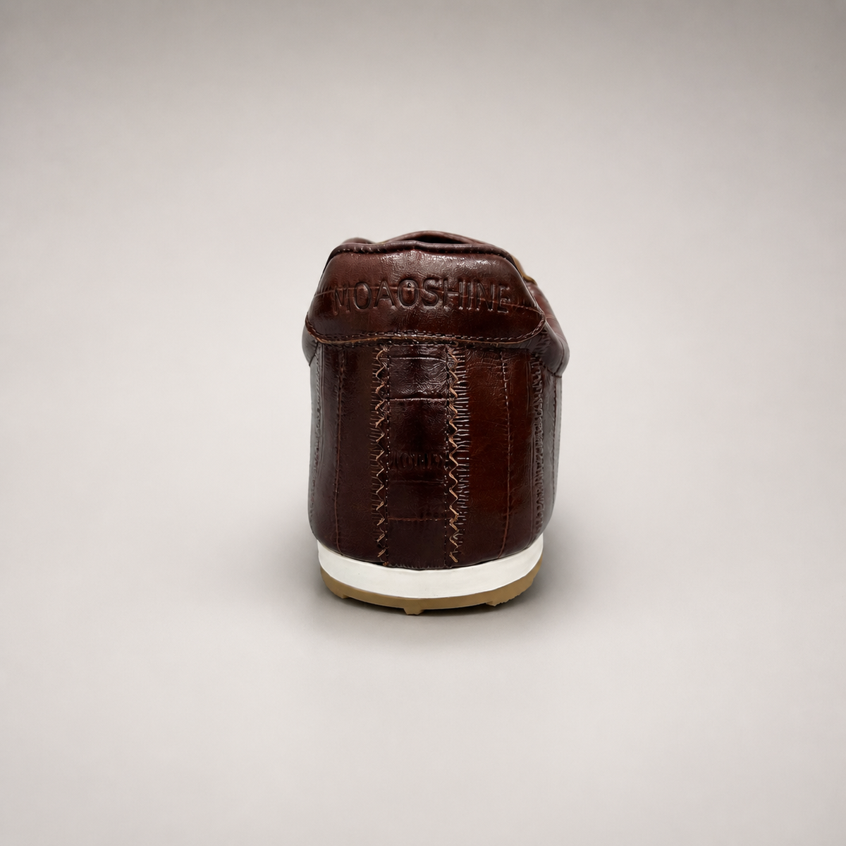 Brown low-profile lace-up sneaker product view 3
