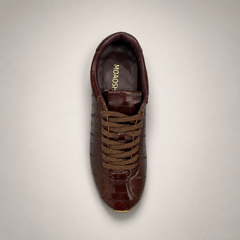 Brown low-profile lace-up sneaker product view 5