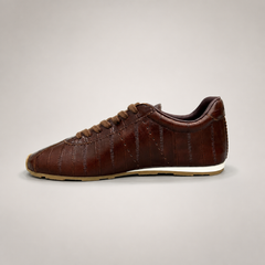 Brown low-profile lace-up sneaker product view 6