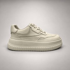 White Platform Leather Sneakers