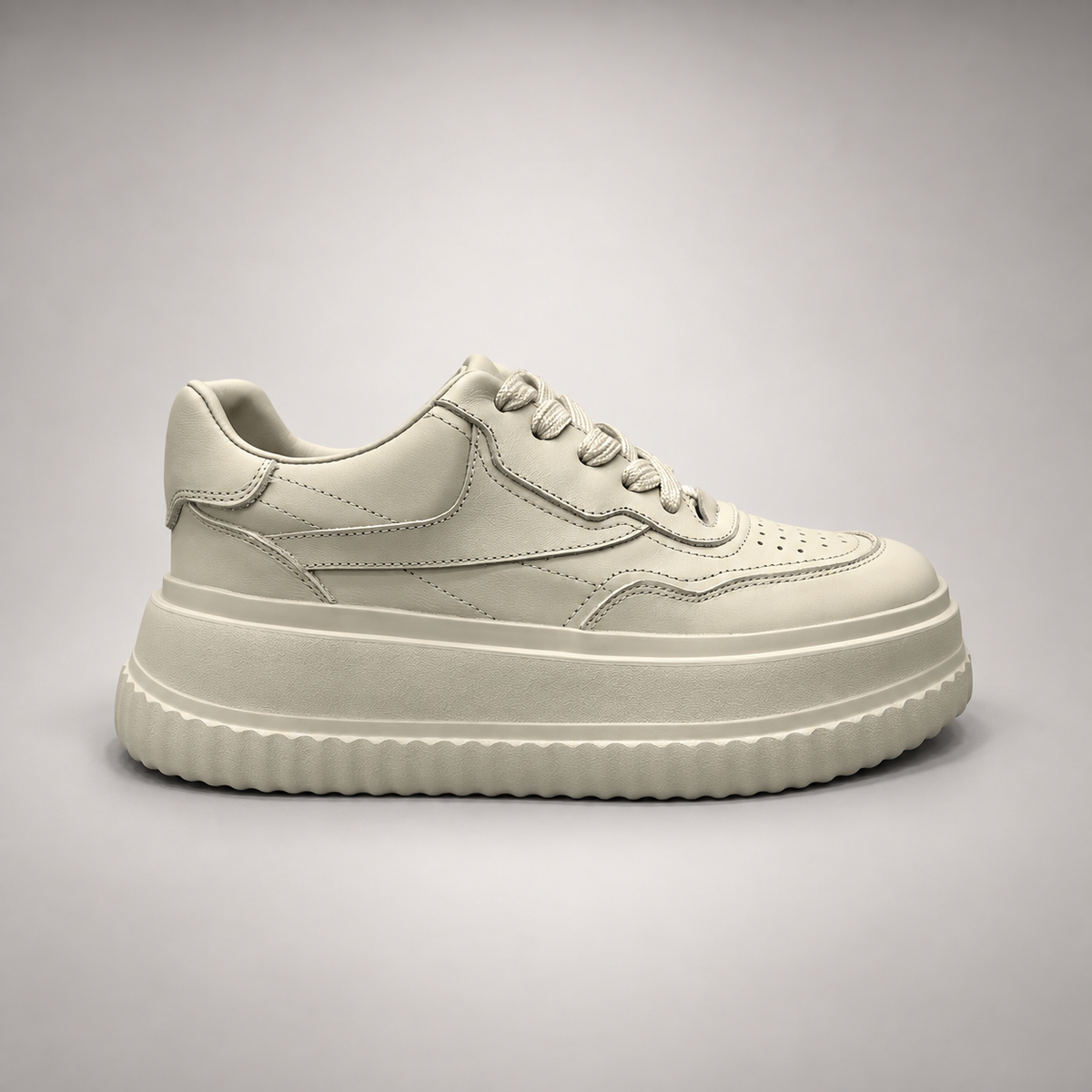 White Platform Leather Sneakers