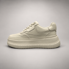 White Platform Leather Sneakers