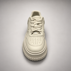 White Platform Leather Sneakers