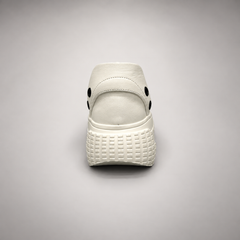 Cream Platform Lace-Up Sneakers