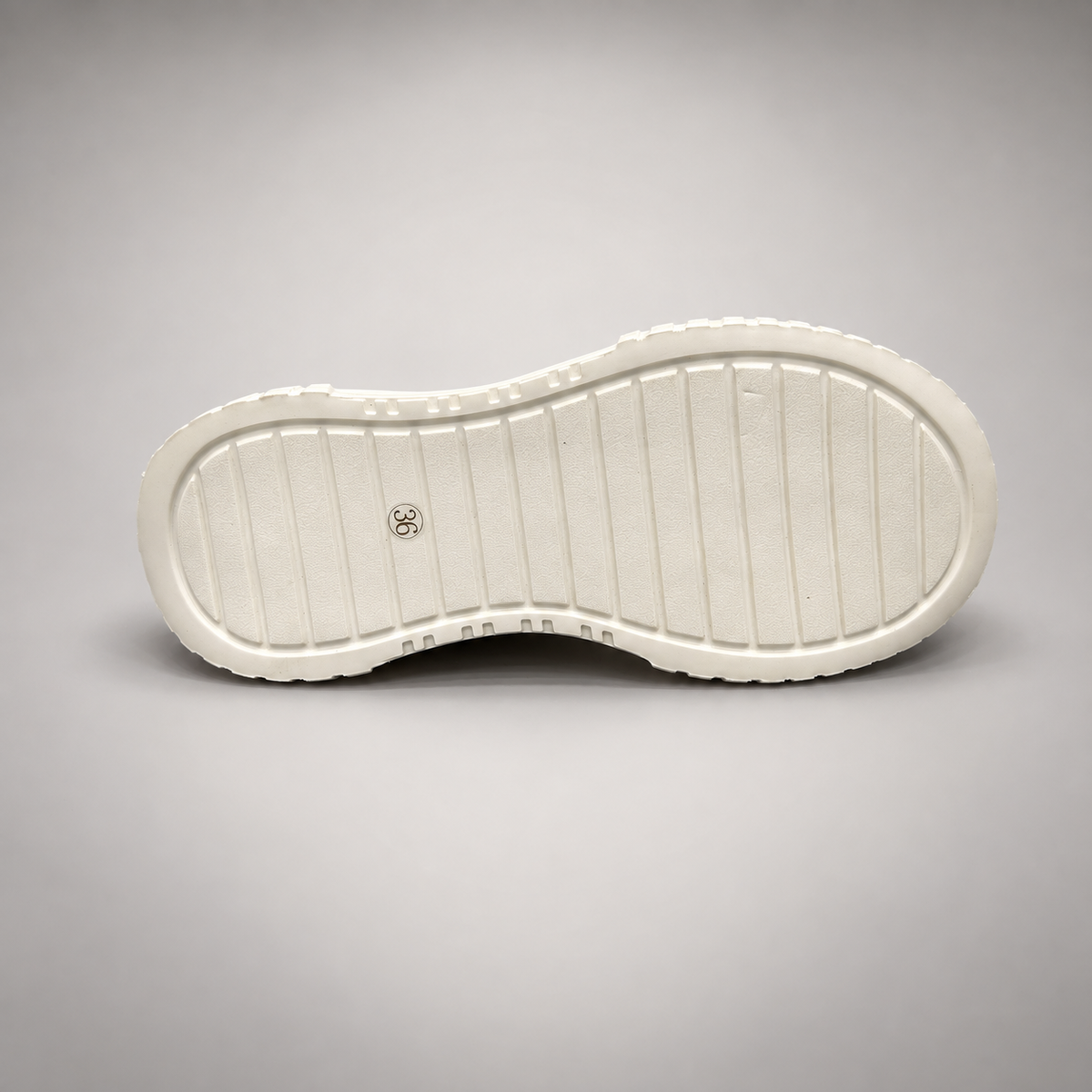 Cream Platform Lace-Up Sneakers