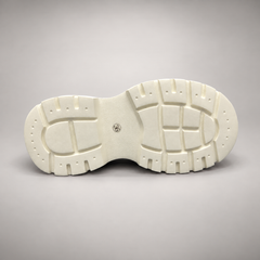Cream Chunky Lace-Up Sneakers