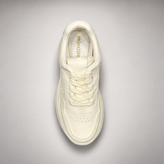 Cream Chunky Lace-Up Sneakers