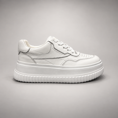 White Platform Leather Sneakers