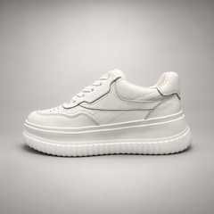 White Platform Leather Sneakers