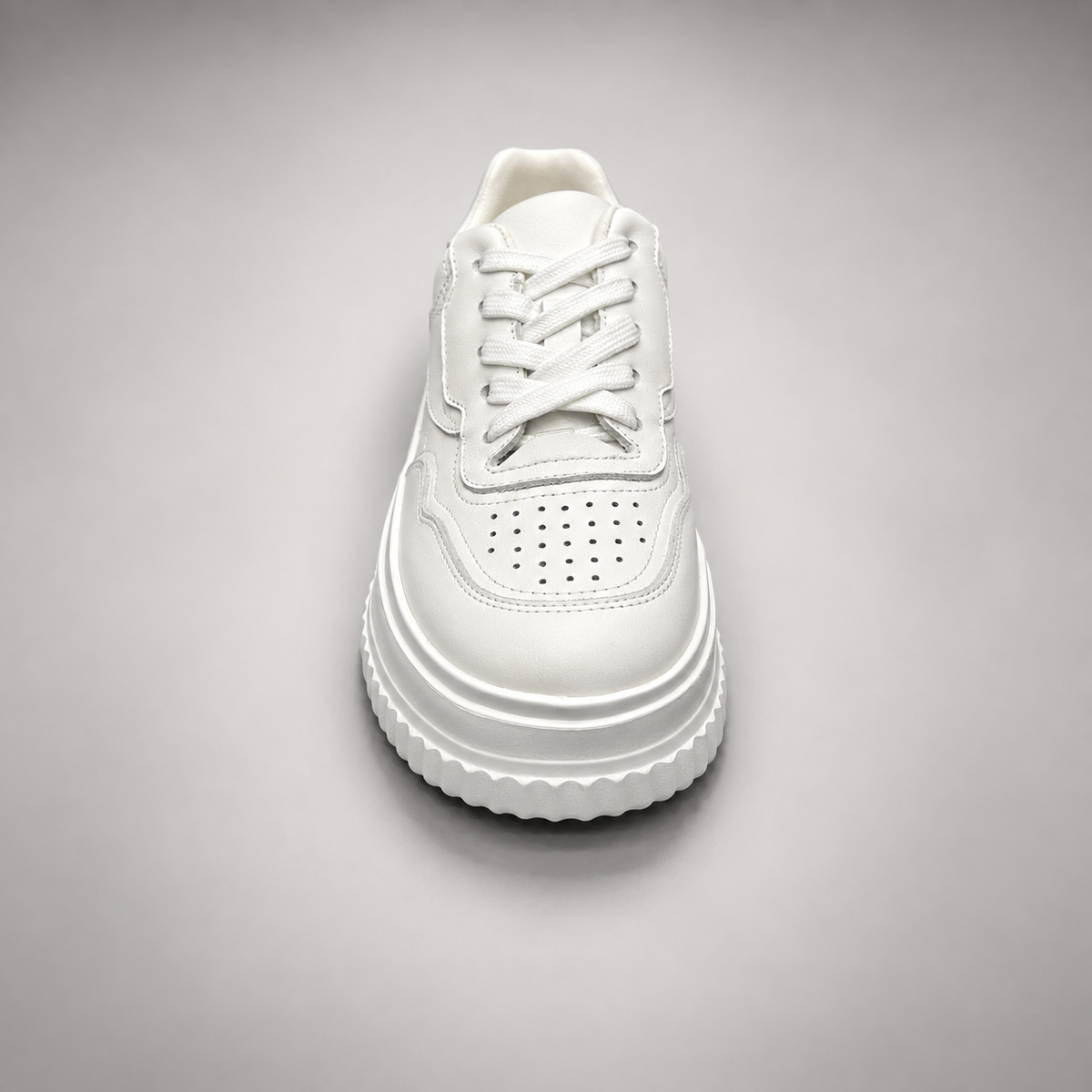 White Platform Leather Sneakers