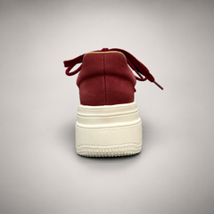 Burgundy Platform Leather Sneakers