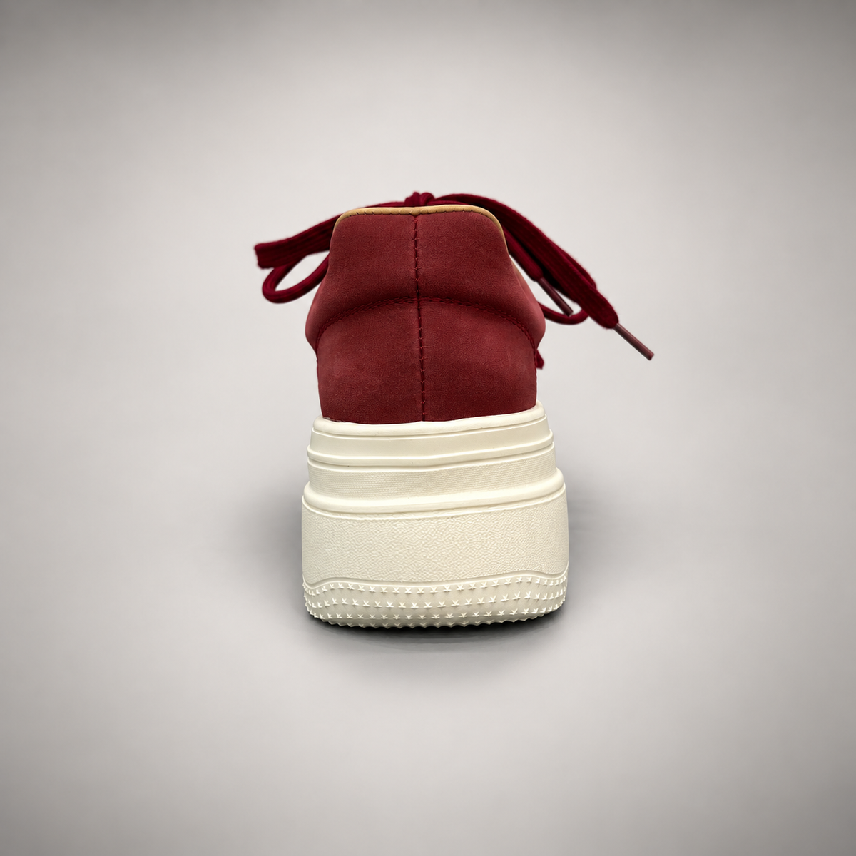 Burgundy Platform Leather Sneakers