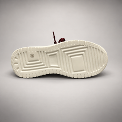 Burgundy Platform Leather Sneakers