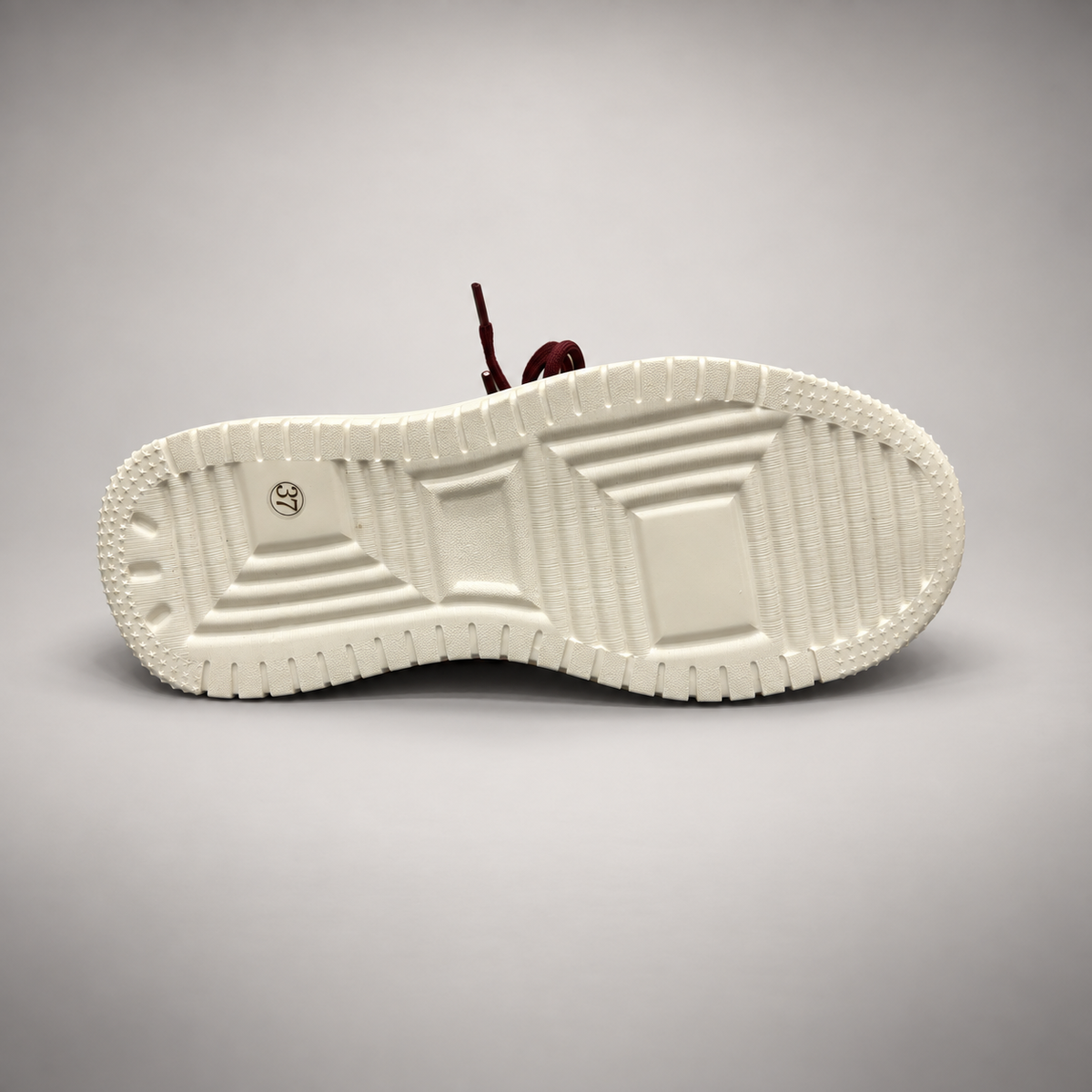 Burgundy Platform Leather Sneakers