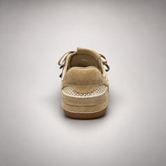 Beige Mesh Ribbon-Lace Sneakers
