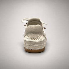 Beige Mesh Brown-Lace Sneakers