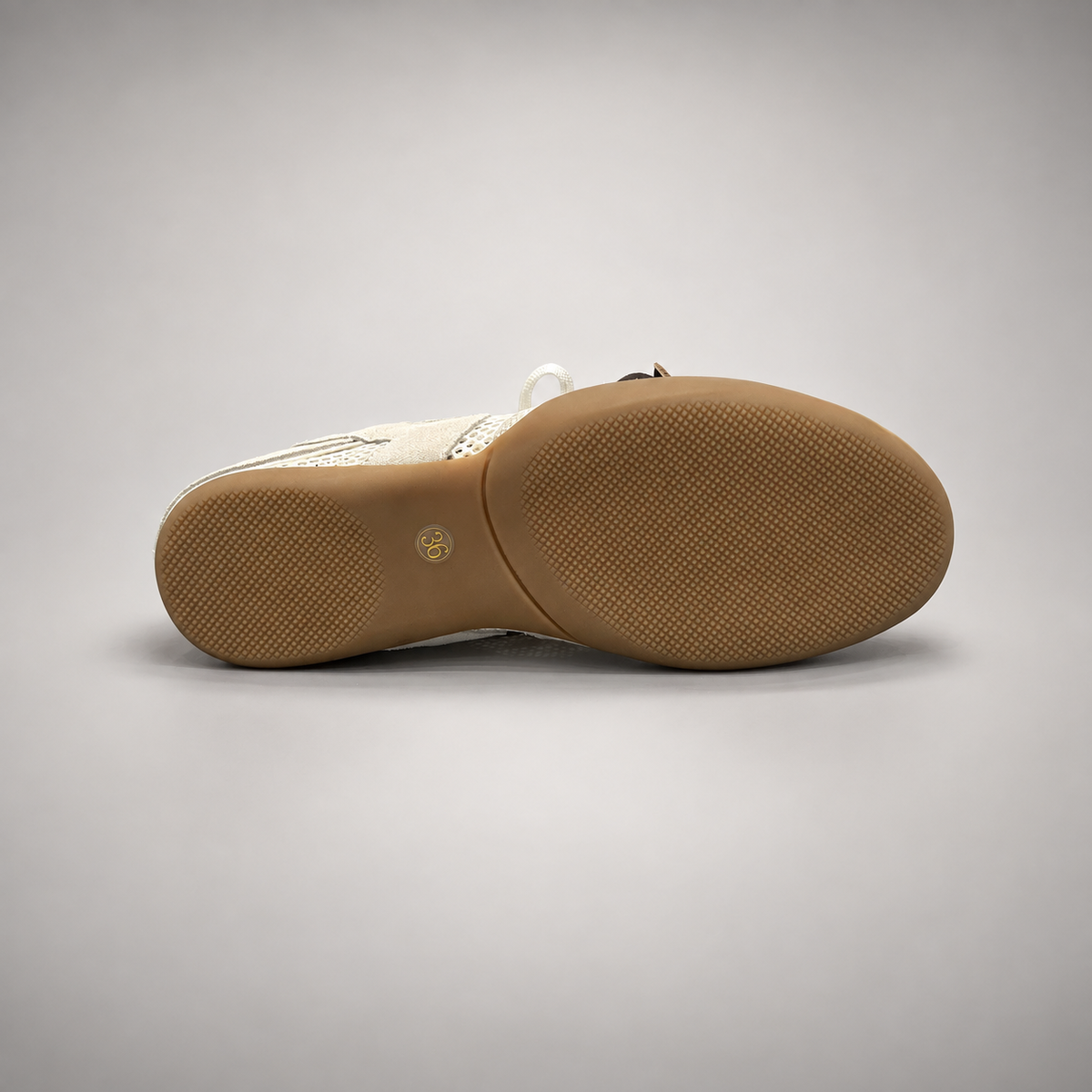 Beige Mesh Brown-Lace Sneakers