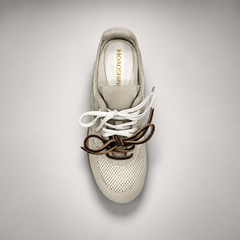 Beige Mesh Brown-Lace Sneakers