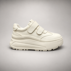 Ivory Double-Strap Platform Sneakers