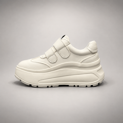 Ivory Double-Strap Platform Sneakers