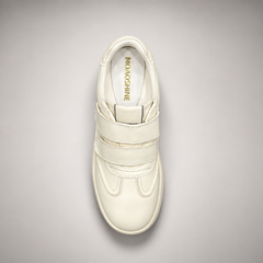 Ivory Double-Strap Platform Sneakers