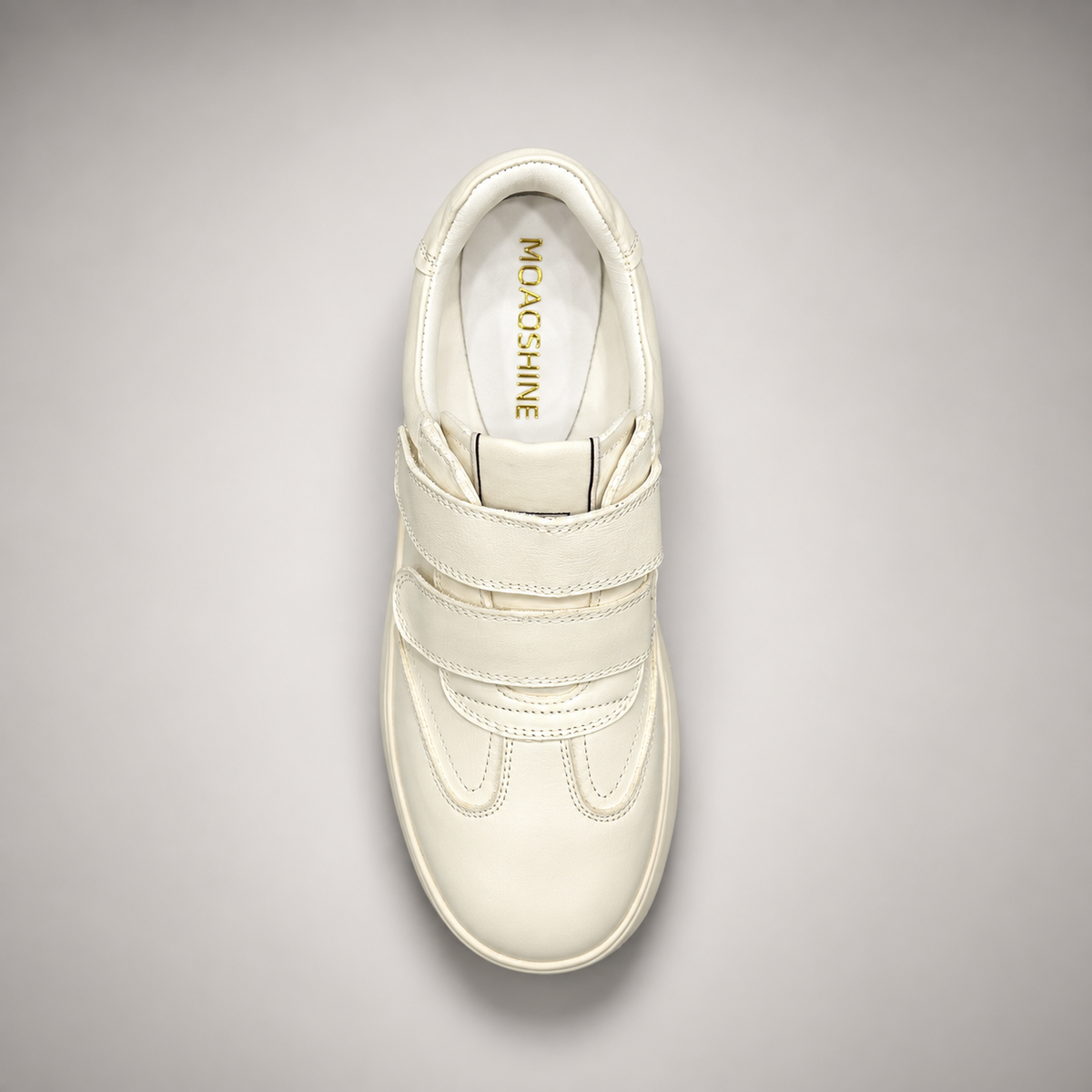 Ivory Double-Strap Platform Sneakers