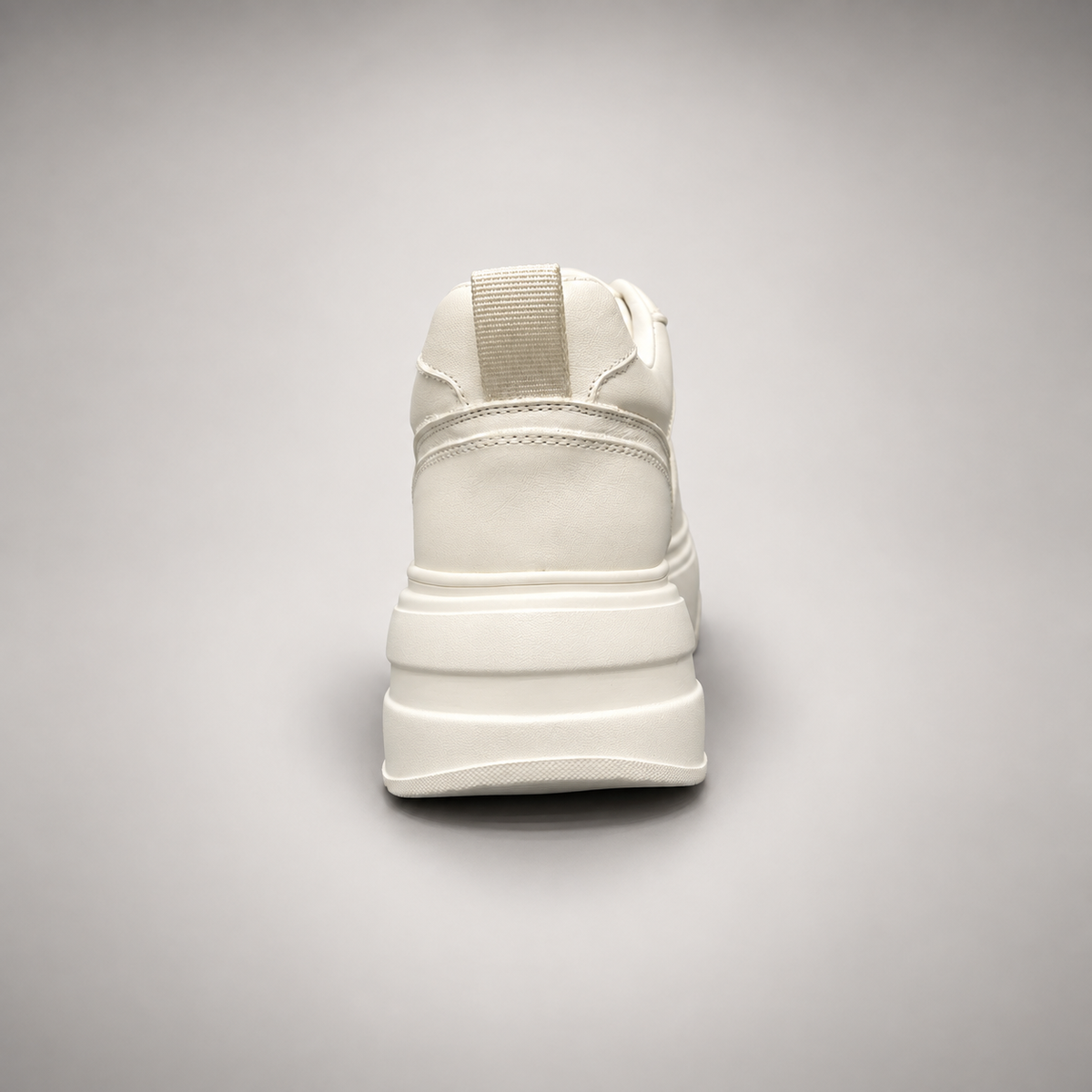 Ivory Paneled Platform Sneakers