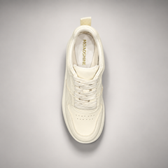Ivory Paneled Platform Sneakers